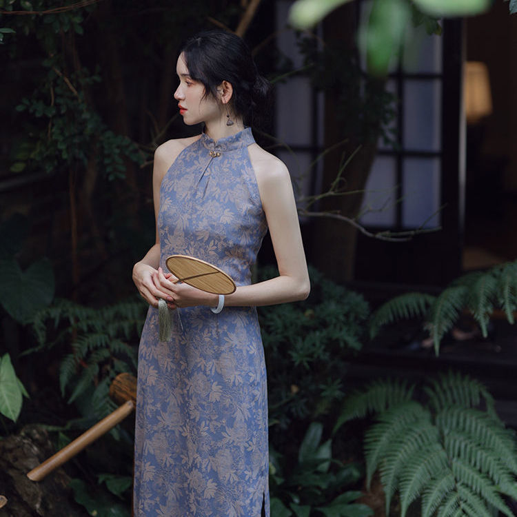 Neue chinesische Stil Vintage Hanfu Qipao Kleid Frauen elegante ärmellose Cheong sam Kleid ärmellose lässige tägliche Qipao Kleid