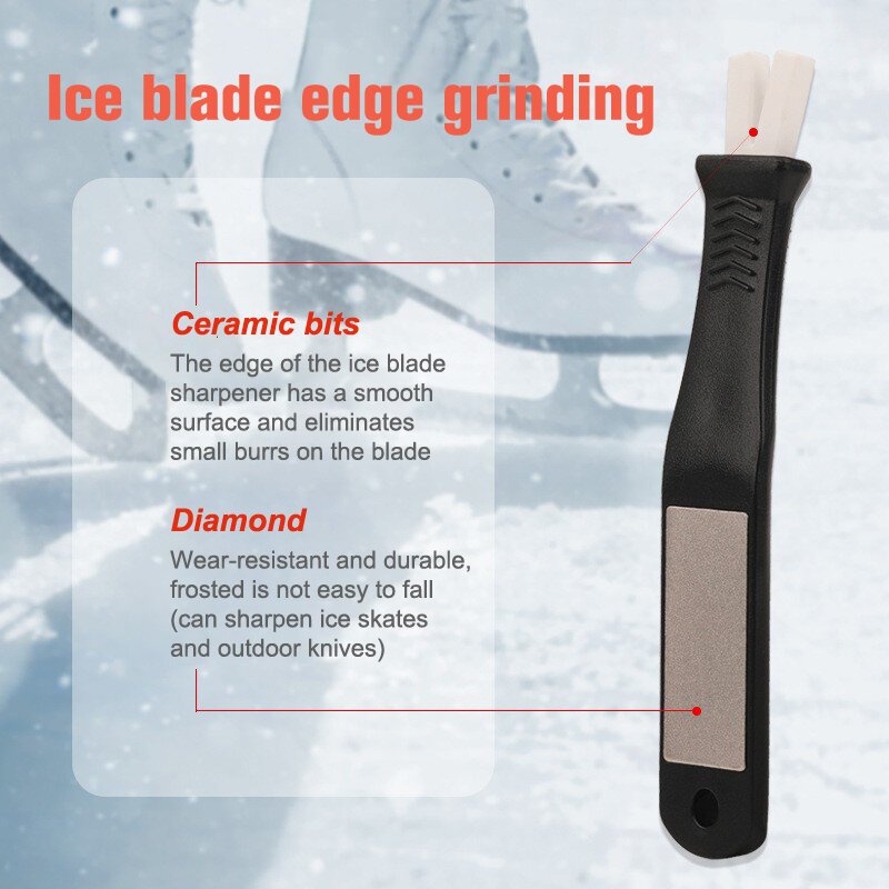 DMD1459 cuchillas de patín de hielo de cerámica de diamante, cuchillo de bola de zapato, afilador de cuchillos antideslizante de velocidad, afilador de piedra de afilar, bordeador de patín