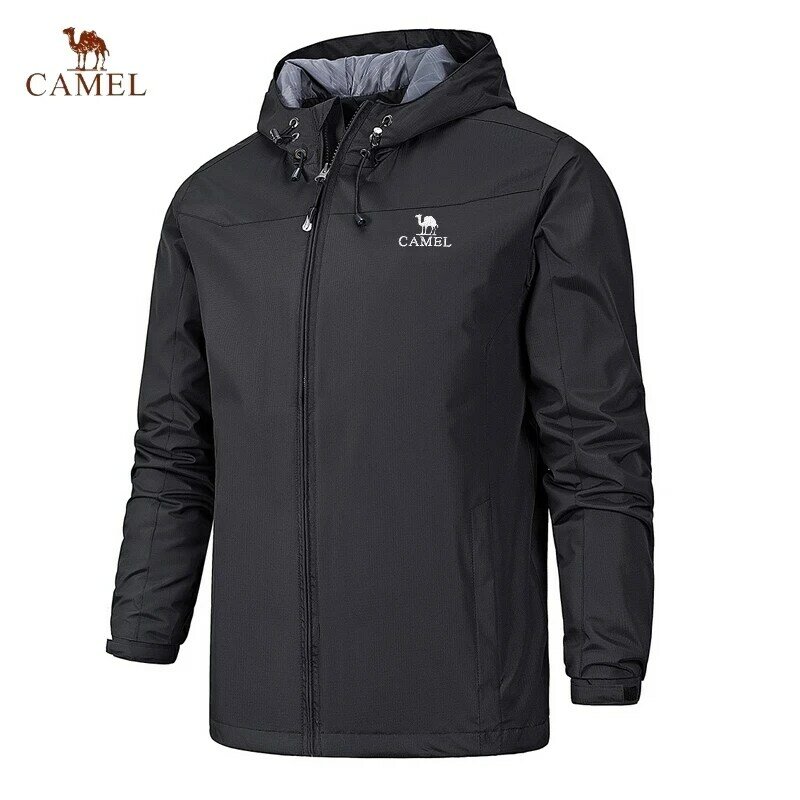 2024 CAMEL jaket bertudung tahan air Stormtrooper pria, mantel olahraga santai luar ruangan berkualitas tinggi untuk semua musim