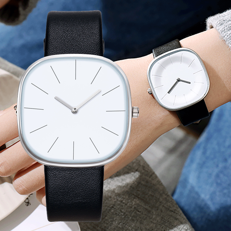 2022คู่ Simple Square Quartz นาฬิกาผู้หญิงนาฬิกา Big Dial นาฬิกาผู้ชายฤดูร้อนของขวัญนาฬิกาหญิงนาฬิกา