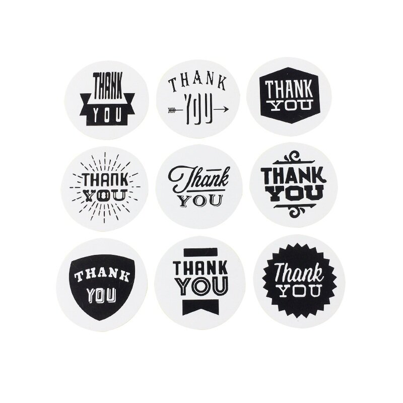 90 Pcs/lot Vintage White Kraft Paper Thank You Stationery Label Sticker Students' DIY Retro Seal Sticker For Handmade Products