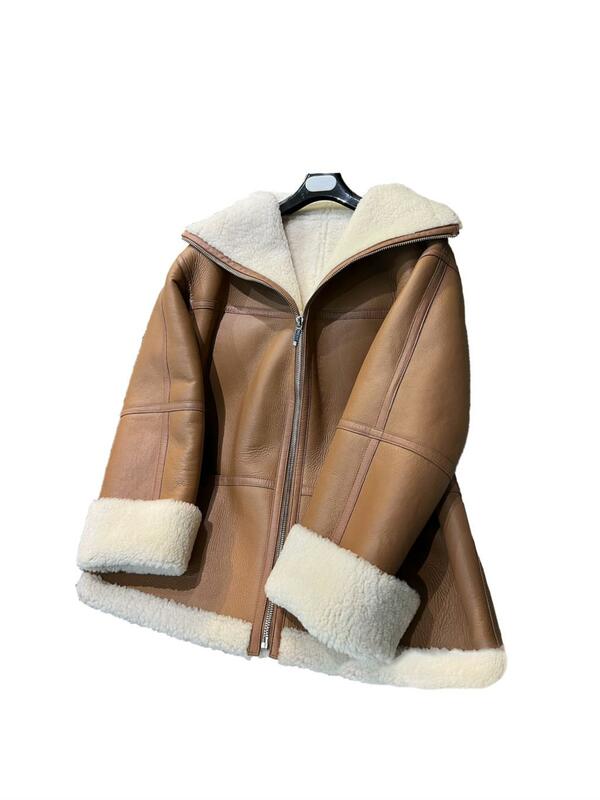 Pelliccia un cappotto personalità della moda temperamento confortevole cento con caldo 2024 autunno e inverno nuovo 1202