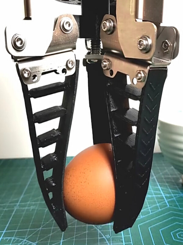 Braço robótico de garra mecânica, Manipulador flexível Bonic, Efeito Fin-Ray de carga 3kg, Fixação preta, Garra macia