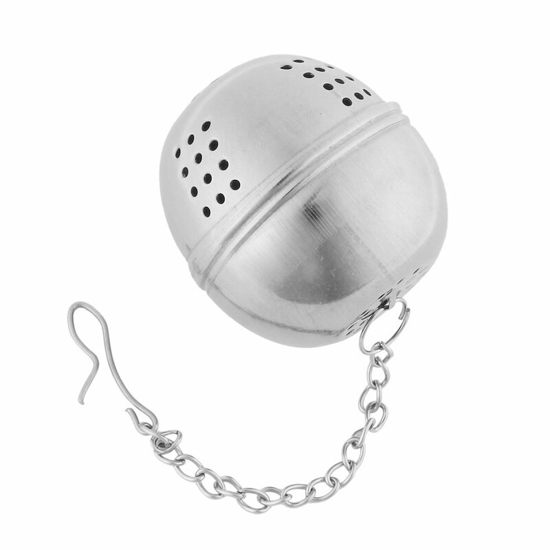 Hot 1pcs Tea Infuser Sphere Locking Spice Tea Ball Strainer Mesh Infuser Tea Filter Strainers Kitchen Tools Silver Egg Shaped