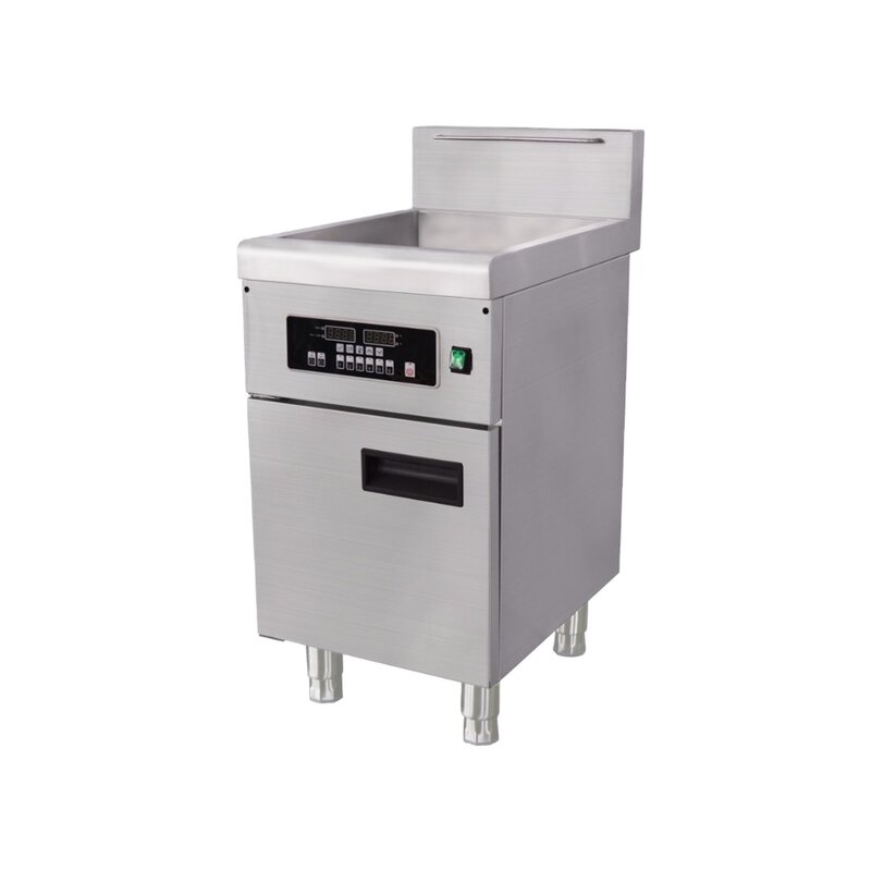 Fritadeira de indução elétrica comercial, aquecimento rápido, função de temperatura, 23L, 8000W