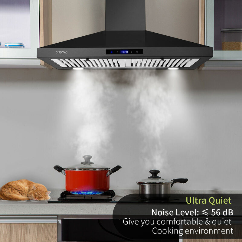 Tieasy-LED Lights Gama Hood para cozinha, 30 ", 450 CFM, painel de toque, filtros permanentes, USGD2475