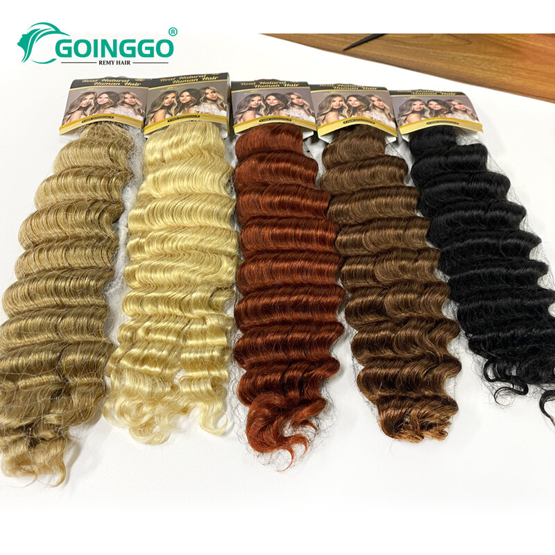 Pre-Colored Brazilian Deep Wave Bulk Human Hair No Weft Remy Bulk Human Hair 14 To 28 Inch Bulk Hair Extension Crochet Braids