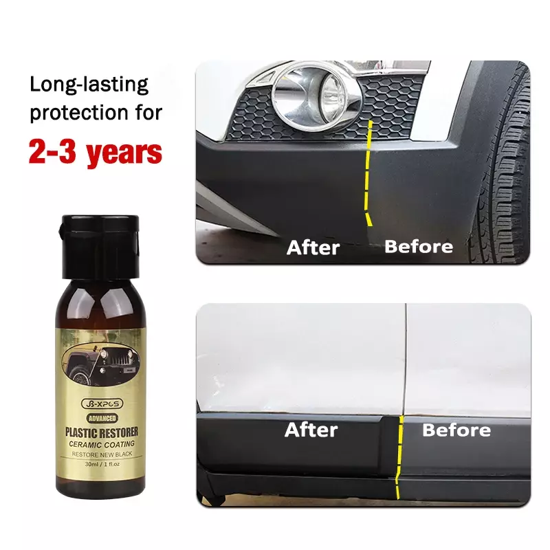 Car Plastic Trim Restorer Ceramic Coating 2-3 Years Protect Long-Lasting Repair Whitening Back To Black Plastic Rubber Coat Care