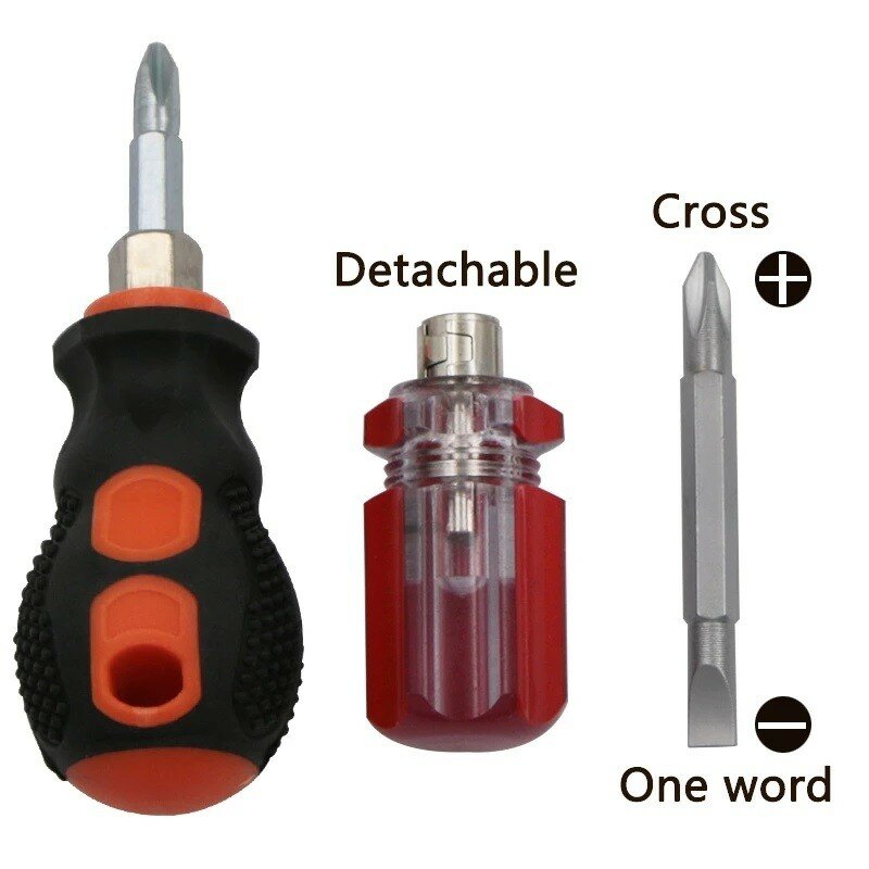 Mini destornillador de zanahoria pequeño portátil, destornillador de cabeza, mango transparente, herramienta de reparación de automóviles de precisión, herramientas de mano