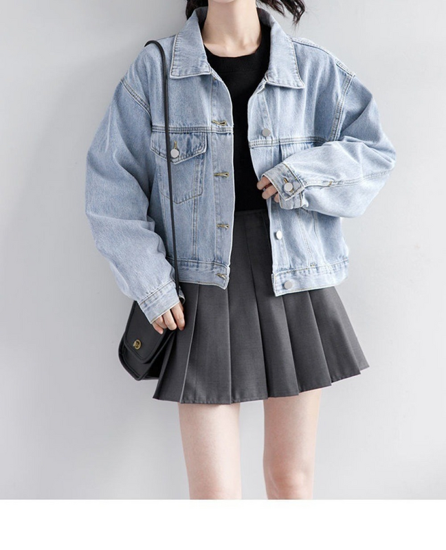Denim Coat Women's Spring and Autumn New Relaxed Design Sense Small Retro Hong Kong Style Versatile Jacket Top