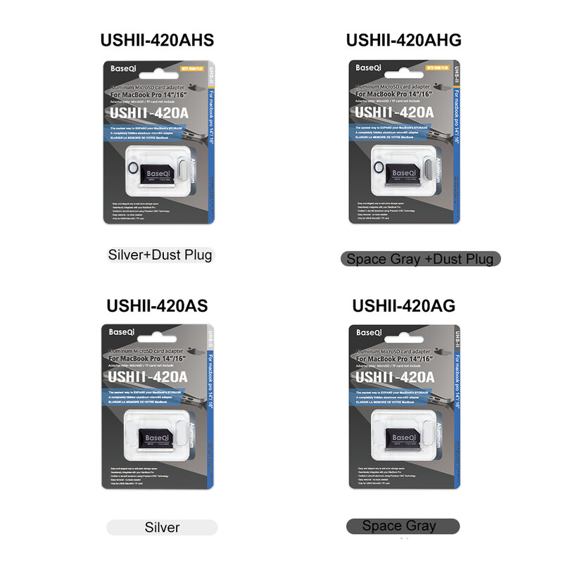 Adaptateur de carte MicroSD pour Macbook Pro, Minidrive, Entièrement GNE, Baseqi 420a, Dallas, M2, M3, 2024, 23, 22/21, 14 ", 16", 303a
