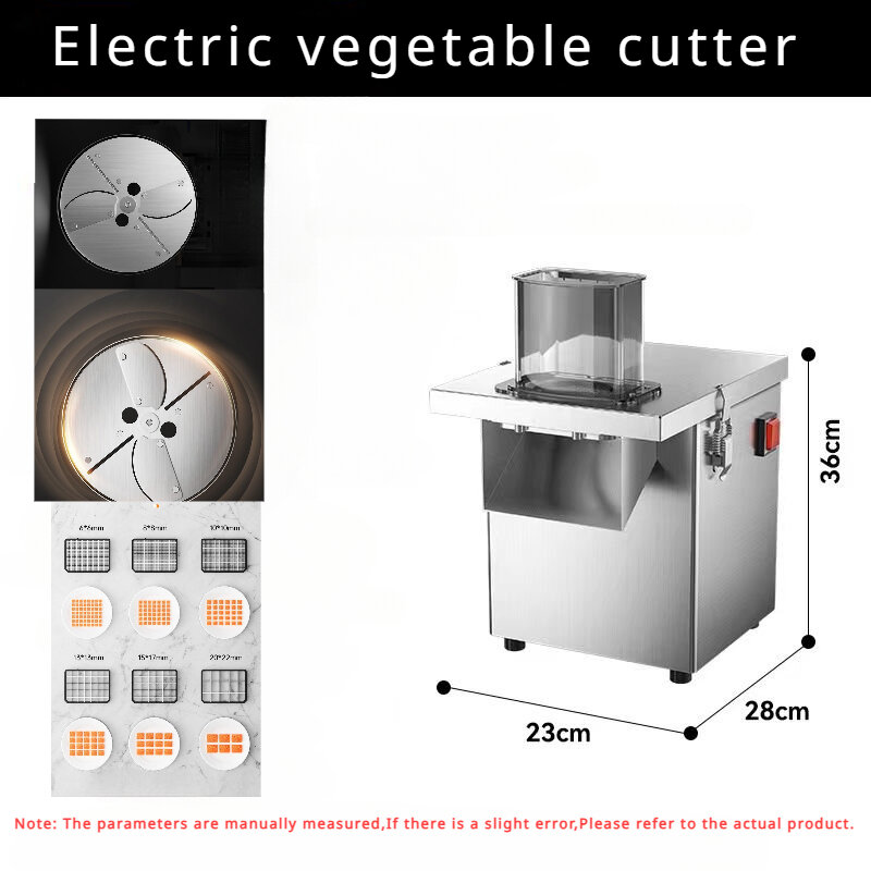 Alat pemotong sayuran elektrik, multifungsi otomatis sepenuhnya pemotong pengiris kentang wortel sayuran, proses