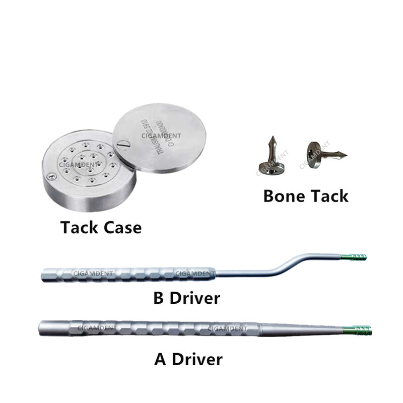 Dental Bone Tack Driver Applicator Titanium Pins GBR Tac Screw Surgery Kit Membrane Fixation Pins Holder