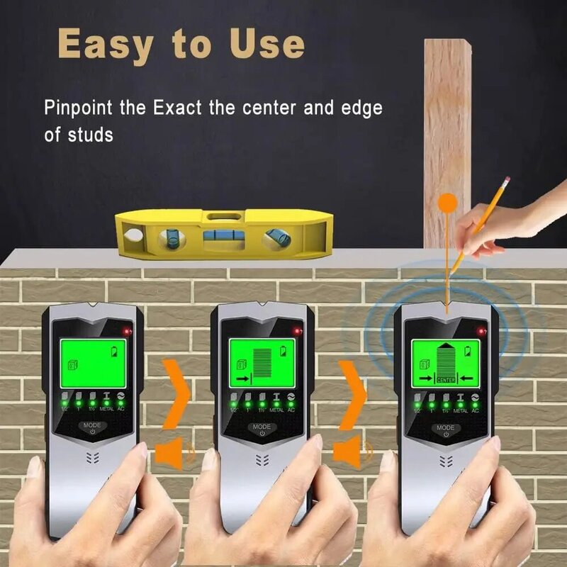 SH402 Wall Stud Finder Sensor Wall Scanner 5 in 1 LCD rilevatore elettronico Edge Center Wood Current Metal AC Live Wires Detection