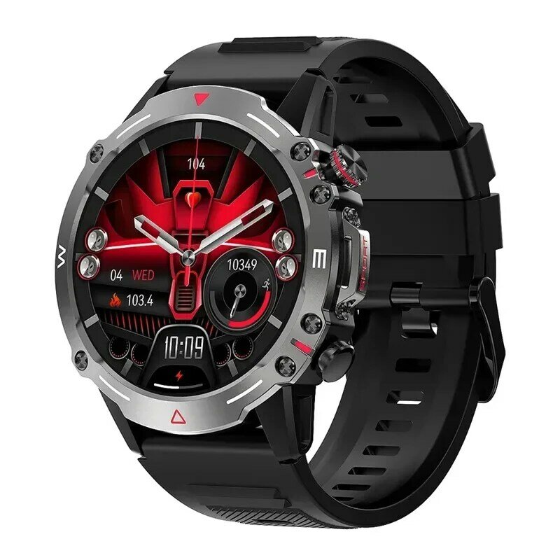 Inteligentny zegarek HK87 wytrzymały męski Outdoor Smartwatch sportowy ekran AMOLED Bluetooth Call AI Voice 410mAh opaska monitorująca aktywność fizyczną