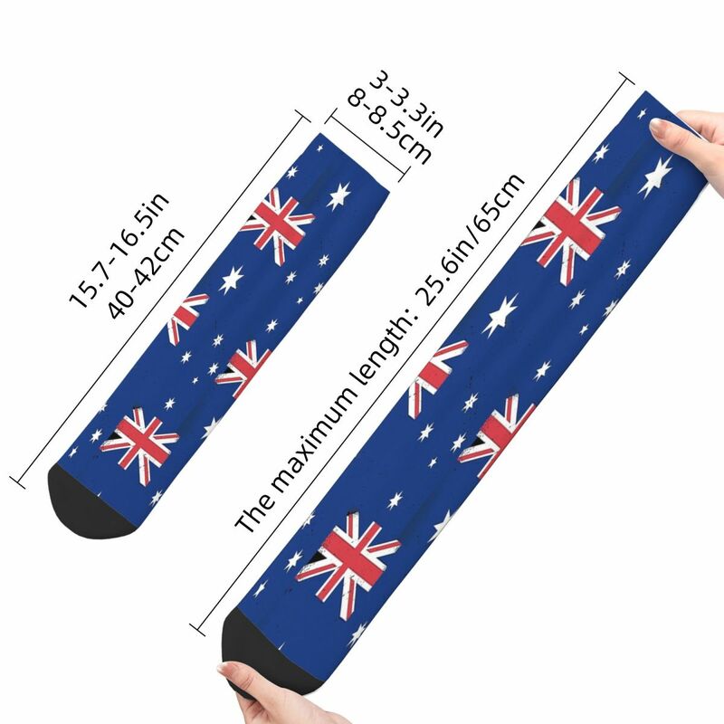 Australian国旗柄ソックス男性男性女性秋ストッキングポリエステル