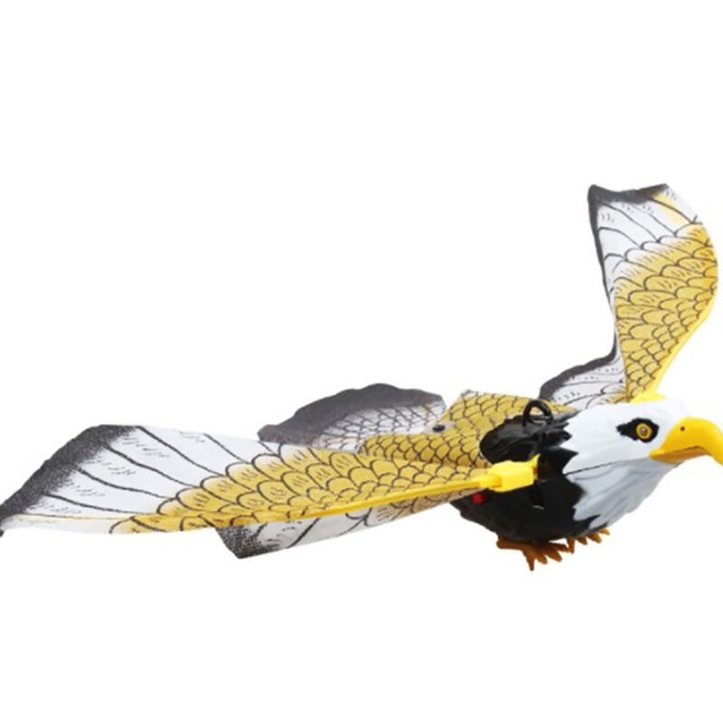 นกเรืองแสงพร้อมดนตรีจำลองแบบไฟฟ้าแขวนนกอินทรีบิน Scarer ตกแต่งสวนของเล่นฉายภาพแบบพกพา
