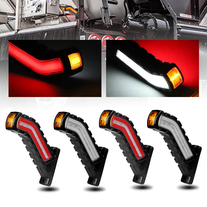 2x ไฟ LED Marker ด้านข้างไหลเลี้ยวสัญญาณโคมไฟ Universal สำหรับรถยนต์ SUV รถบรรทุก Rvs รถบัสรถพ่วงรถบรรทุกรถกระบะ12V 24V