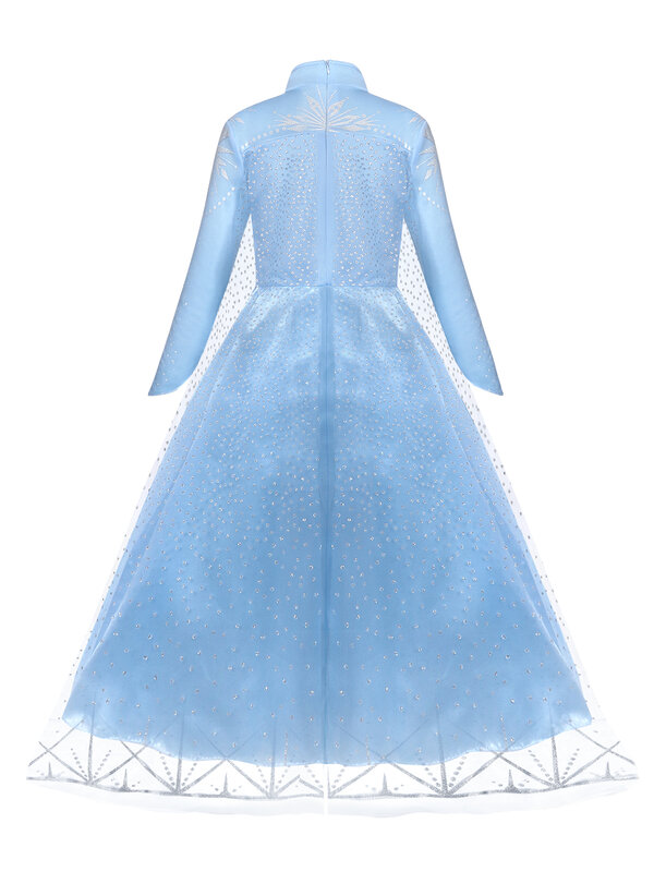 Jurebecia-Vestido princesa Elsa feminino, trajes cosplay para meninas, festa de Halloween