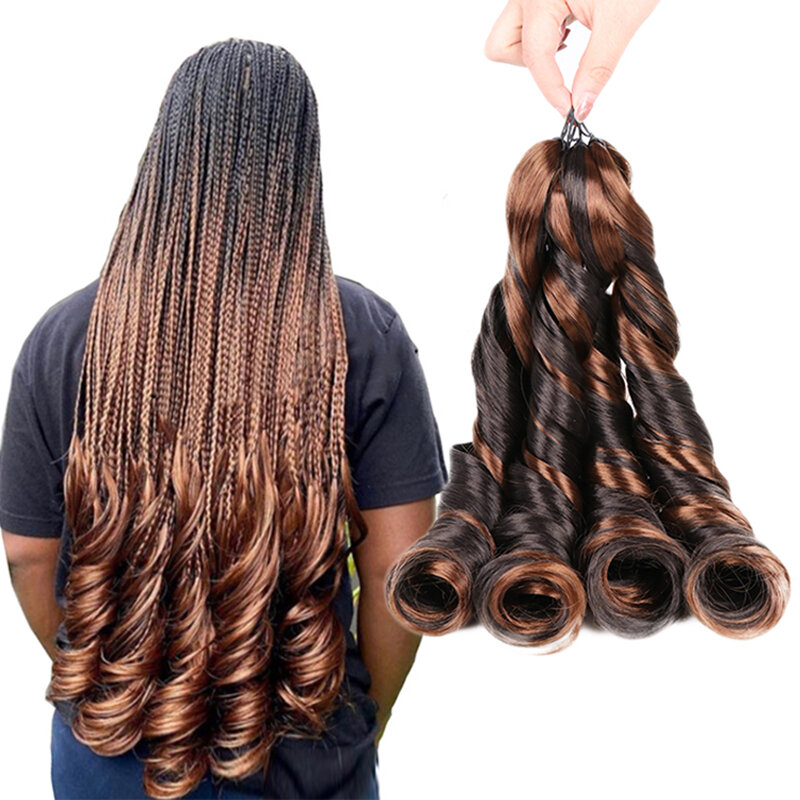 Julianna Synthetic French Curls Spiral Curl Braiding Hair Long Curly 150 Loose Wave Braid Crochet Hair Wavy For Hair Extensions