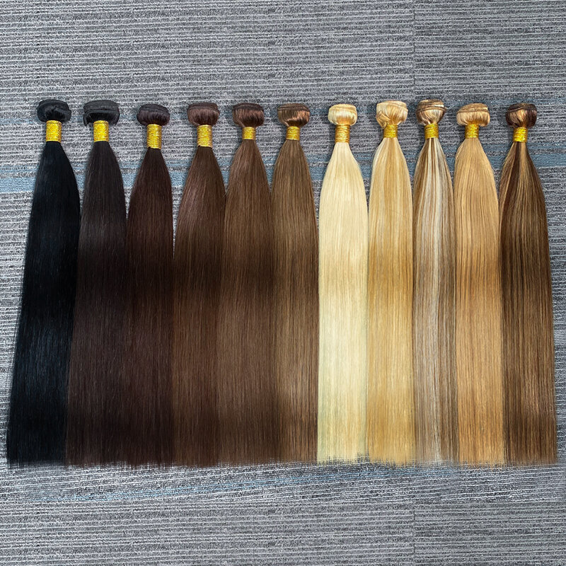Piano Ombre Color P4/27 Highlight Raw Hair Weave Extension Bone Straight Colored Human Hair Weave Highlights 3 Bundles Deal