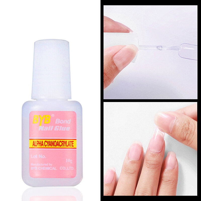 10g klej do paznokci z pędzel aplikatora do sztuczne paznokcie przezroczystego mocny klej Manicure szybkoschnące narzędzie sztuczny tipsy sztuczne paznokcie kleju