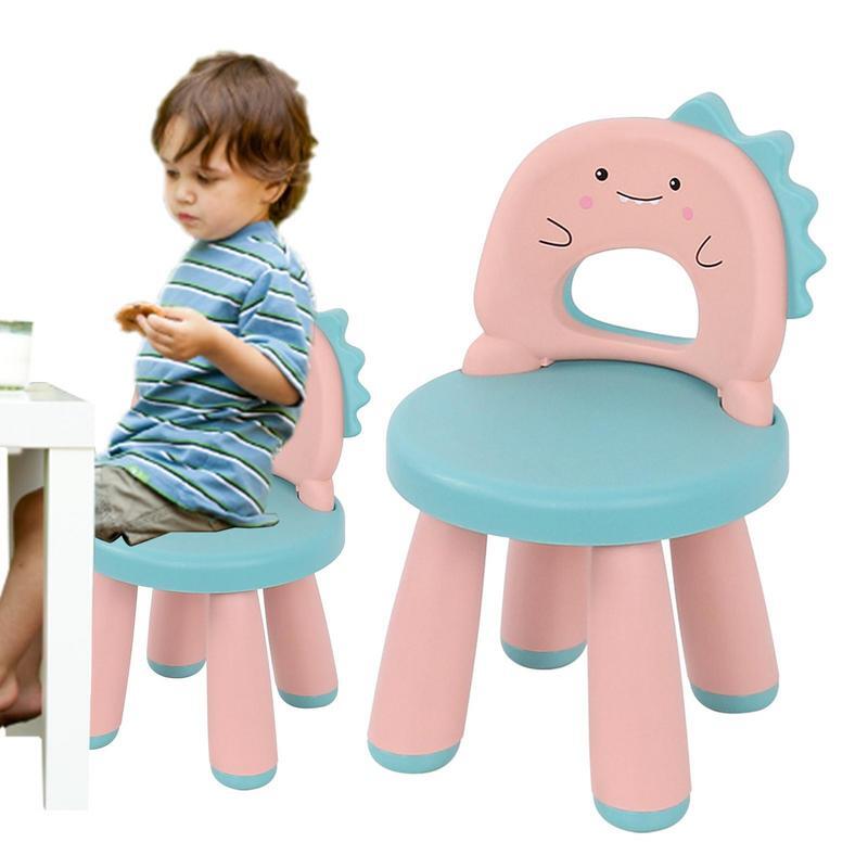 Kids Table Chair Kids Bathroom Stool Dino Chair Kids Full Backrest Good Toughness Non-slip Pad For Home Classroom