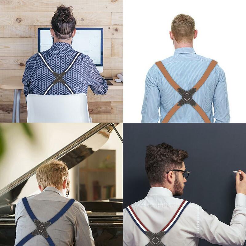 Adjustable Men's Suspenders Braces X Shape Suspender Clip-on Hot Accessories Apparel New Elastic Straps Suspensorio Belt Ad V5C2