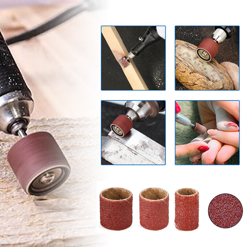 Drum Sanding Kit 338pcs 80 120 320 Grit Sanding Bands Set with 2.35/3.175mm Shank Mandrels for Dremel Rotary Tools Sandpaper