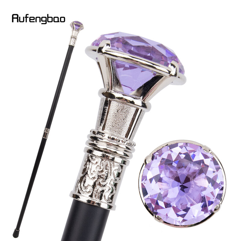 Bastón de color púrpura claro para caminar, accesorio decorativo con forma de diamante, a la moda, elegante, para Cosplay, 93cm