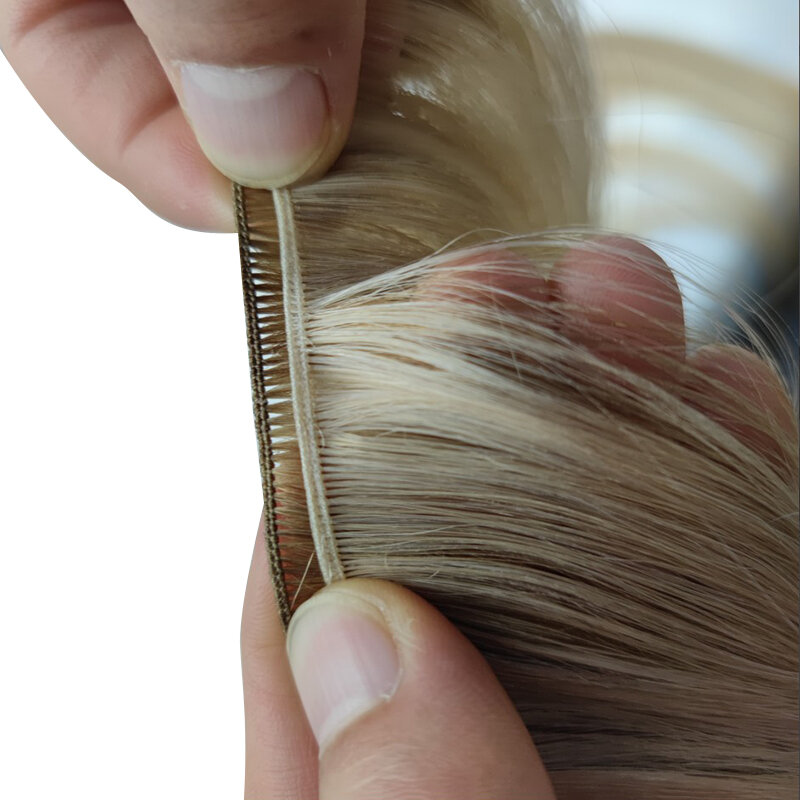 Бразильские прямые человеческие волосы ручной работы, удлинители с двойным рисунком, ручная работа, пряди, 14-24 дюйма, необработанные натуральные необработанные человеческие волосы