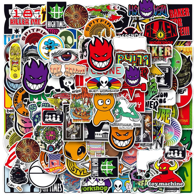 10/30/50/100pcs NEW cool skateboard fashion Stickers For Suitcase Laptop Luggage Fridge Phone Car Styling DIY Decal