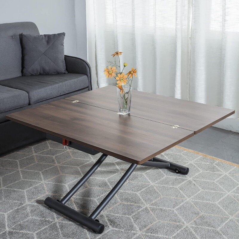 Подъемный кронштейн, многофункциональный преобразующий обеденный кухонный кофейный столик для дома, деревянный Рабочий стол, дизайн 40x35 орех