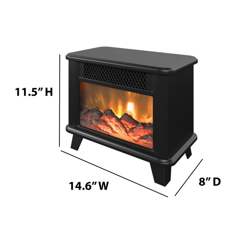Electric Fireplace Personal Space Heater, Black