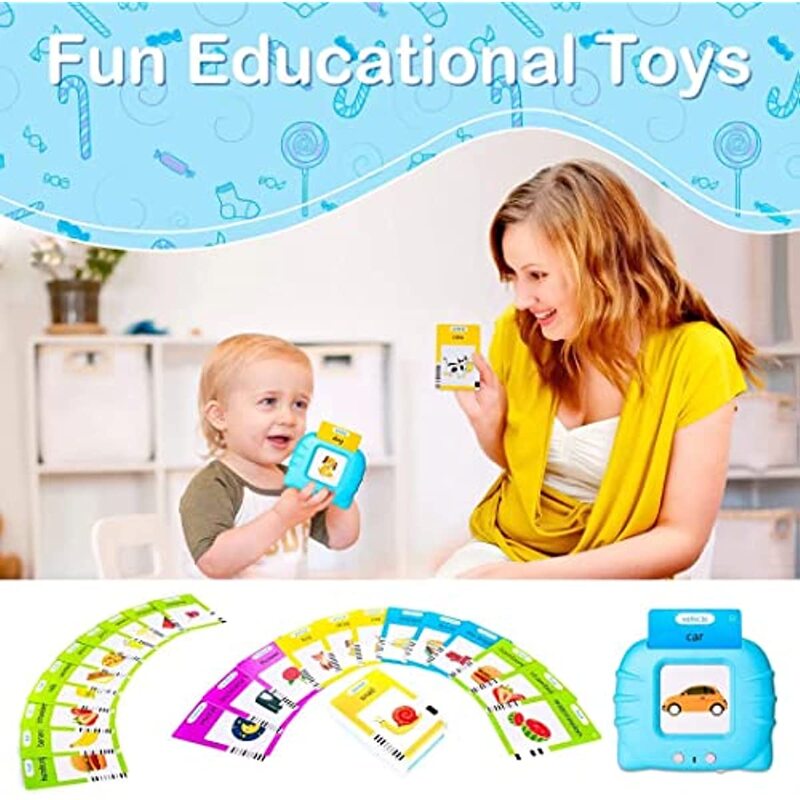 말하는 플래시 카드 조기 교육 장난감, 유아, 남아, 여아, 유치원 학습 독서 기계, 인터랙티브 선물
