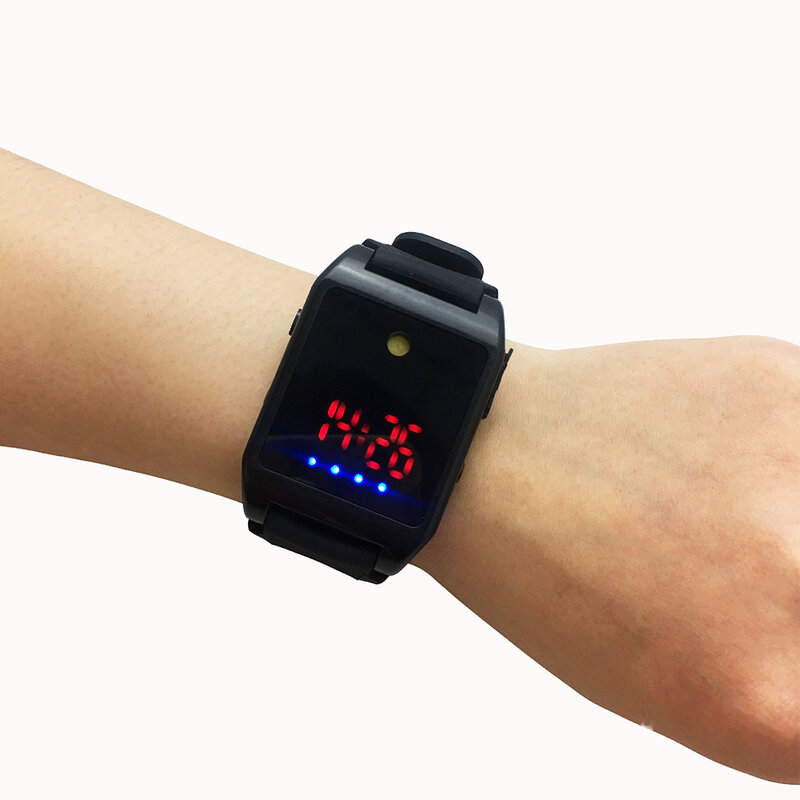 นาฬิกา2ใน1แบบชาร์จไฟได้สำหรับผู้หญิง Jam Tangan Digital ข้อมือเตือนความปลอดภัยกลางแจ้งแบบพกพา