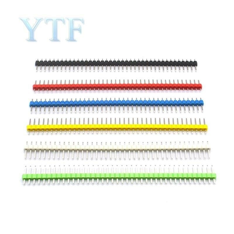 10PCS/LOT 40Pin 1x40  Colorful Single Row Male 2.54MM Breakable Pin Header Connector Strip Pin For Diy Kit