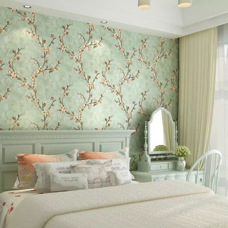 Kertas dinding dekorasi kamar tidur wanita, perekat hangat 3D stiker dinding latar belakang ruangan kontak kertas dinding dekorasi rumah