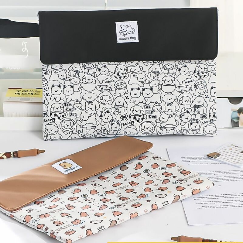 1 szt. Folder kapibara w rozmiarze A4 duża pojemność przechowywania torba kreskówka pies Organizer papier testowy dla studentów