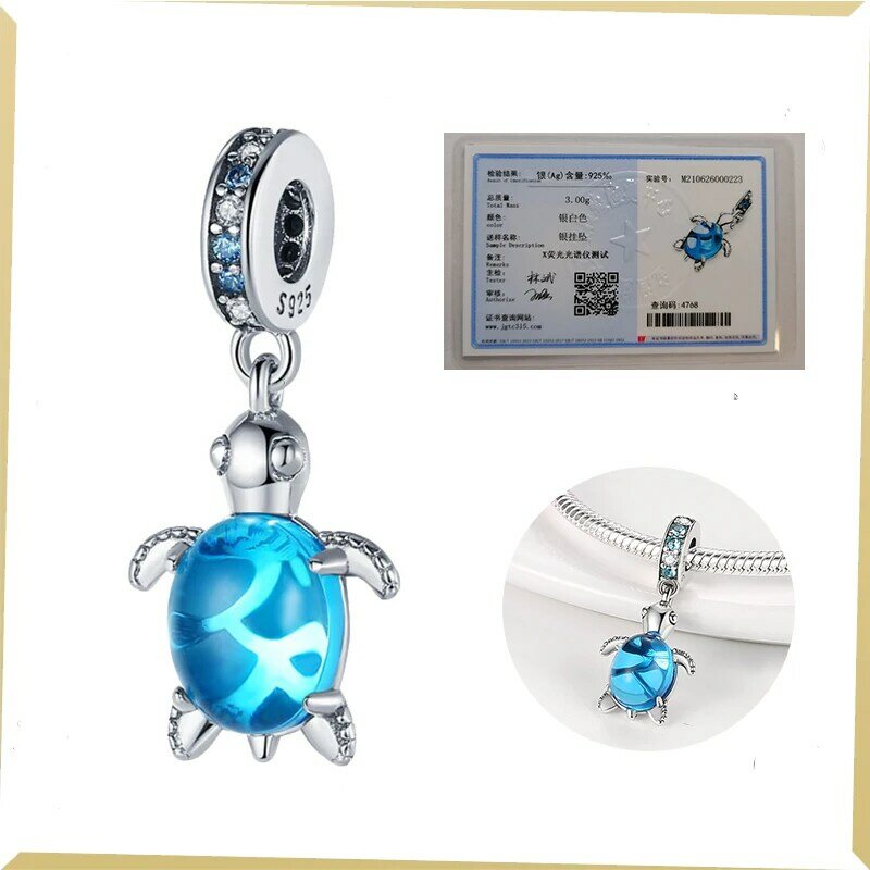 Oryginalne Charms 925 srebrne Fit Charms Pandora 925 oryginalna bransoletka damskie świecące koraliki wiszące DIY biżuteria prezent gorący