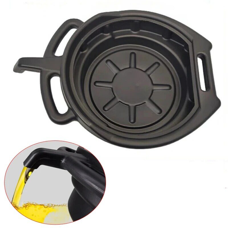 15L Oil Drain Pan Waste Engine Oil Collector Tank with Handle Gearbox Oil Drip Tray for Car Repair Fuel Fluid Change Garage Tool