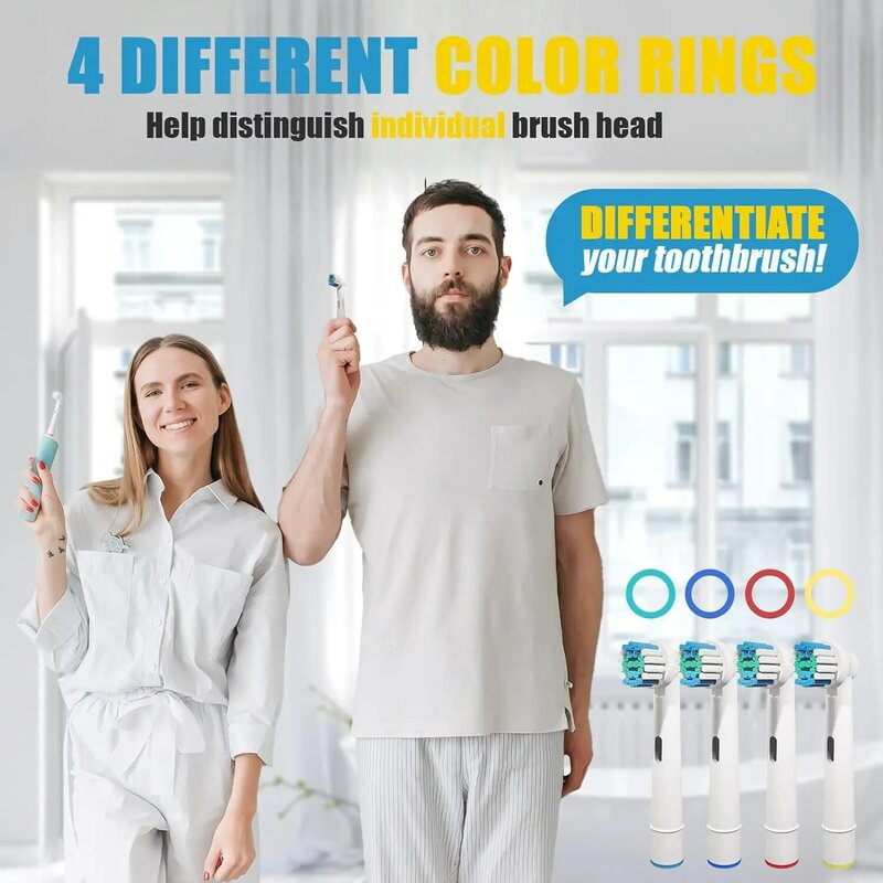 Cabezales de repuesto para cepillo de dientes eléctrico Oral B Advance Power Vitality Precision Clean Pro Health Triumph 3D, negro/blanco
