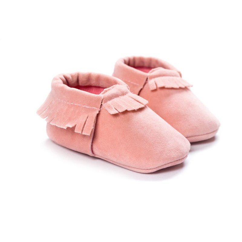 Bobora-zapatos antideslizantes con textura esmerilada para bebés recién nacidos, calzado para primeros pasos, con borlas, suela suave