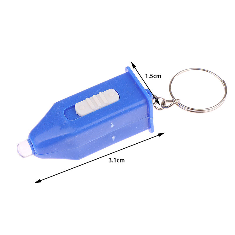 Innovatieve En Praktische Led Outdoor Gemakkelijk Te Dragen Paars Licht Sleutelhanger Mini Ultraviolet Plastic Zaklamp Cadeau Kleine Hanger