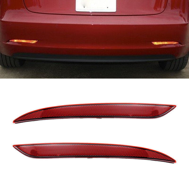 Левый и правый задний бампер отражатель задний фонарь для 2017-2023 Tesla Model 3 1077407-00-F, 1077406-00-F, 107740600F, 107740700F