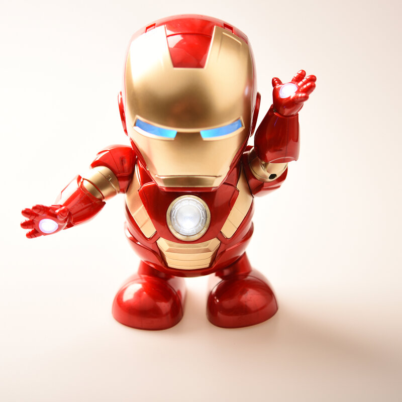 Robot de baile de Marvel Iron Man para niños, juguetes para niños, muñecas que pueden cantar y bailar acompañar, regalos sorpresa interactivos