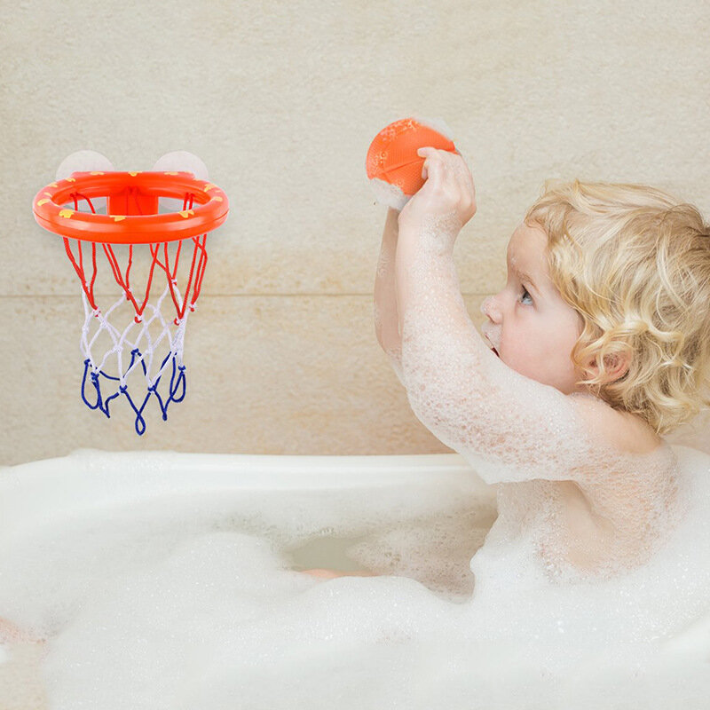 Basketball Hoop Toy Set para bebês, brinquedo de banho para crianças, brinquedos aquáticos, Suportes para crianças, treinamento de basquete, acessório prático