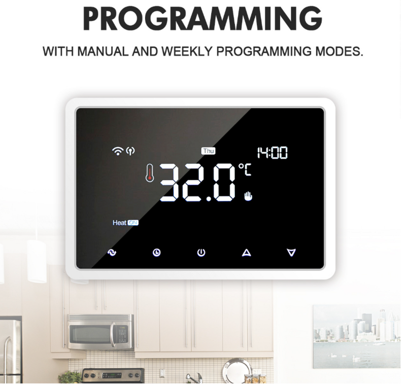 Doodle Smart Wifi Thermostat Gas Boiler Wall Mounted Stove Wireless Mobile Phone Remote Control Touch Key Programming