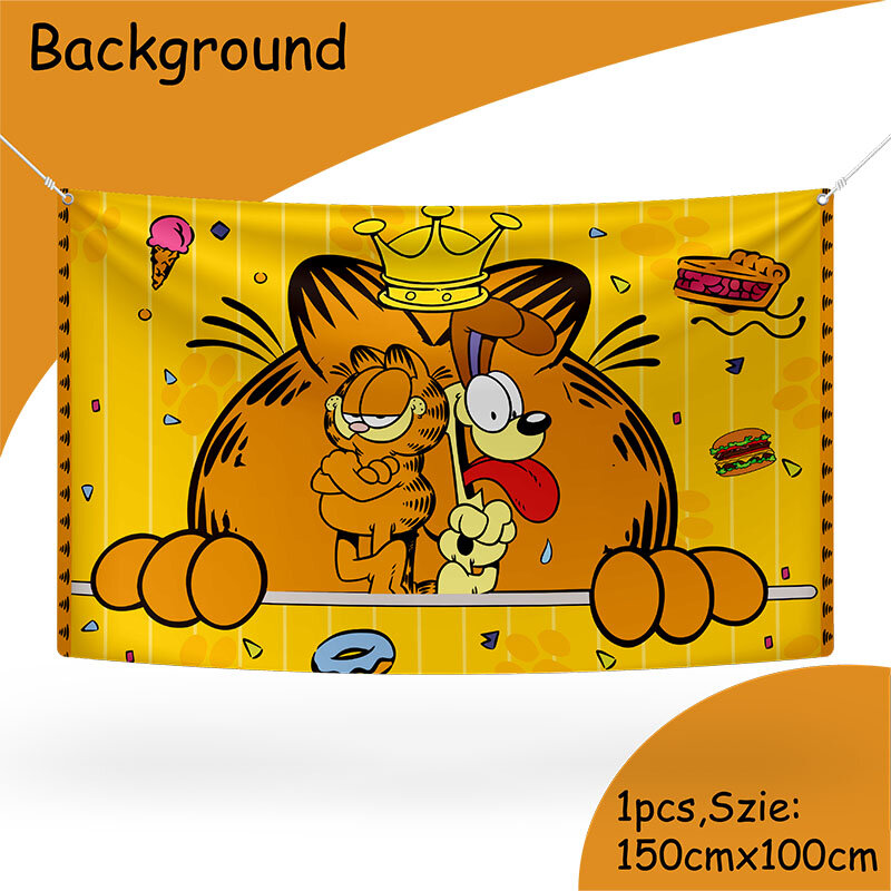 Garfield Cartoon Themed Cute Birthday Party Decoration  Tableware Supplies Cups Straws Honeycomb Plates Cake Topper Baby Shower
