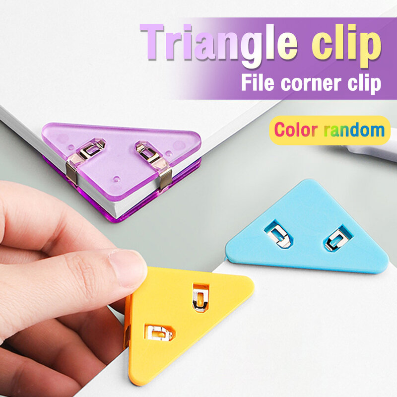 5 PCS/Set PET Color Triangle Book Paper Corner Clip Binder Klip Clip Clip Clip untuk Accessories Desktop Organizer Desktop Office Storage Desktop